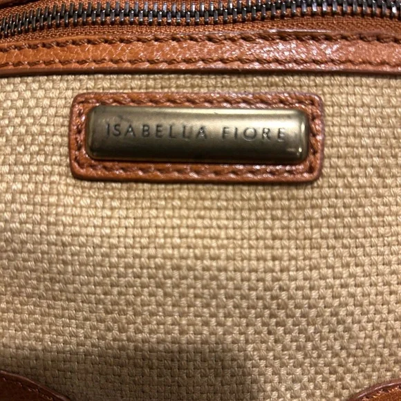 Vintage Isabella Fiore Tan and Brown Shoulder Bag - Picture 3 of 10
